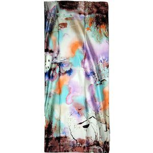 NWT Long Soft Scarf 34"x69" Rectangle Silk Feeling 100% Shawl Wrap 0276